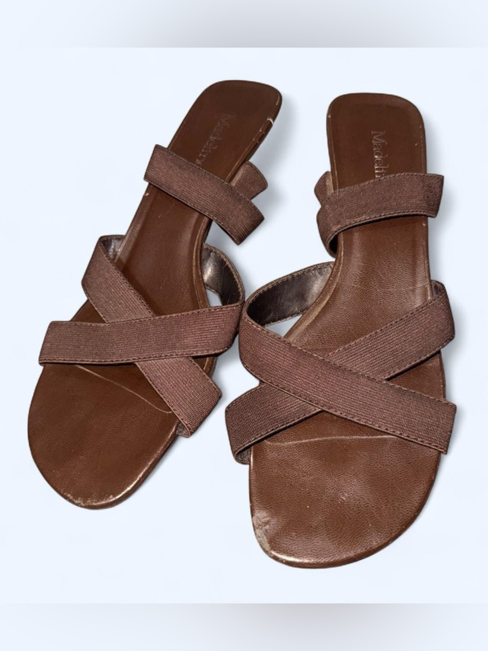 Madeline Brown Crisscross Slide Sandals